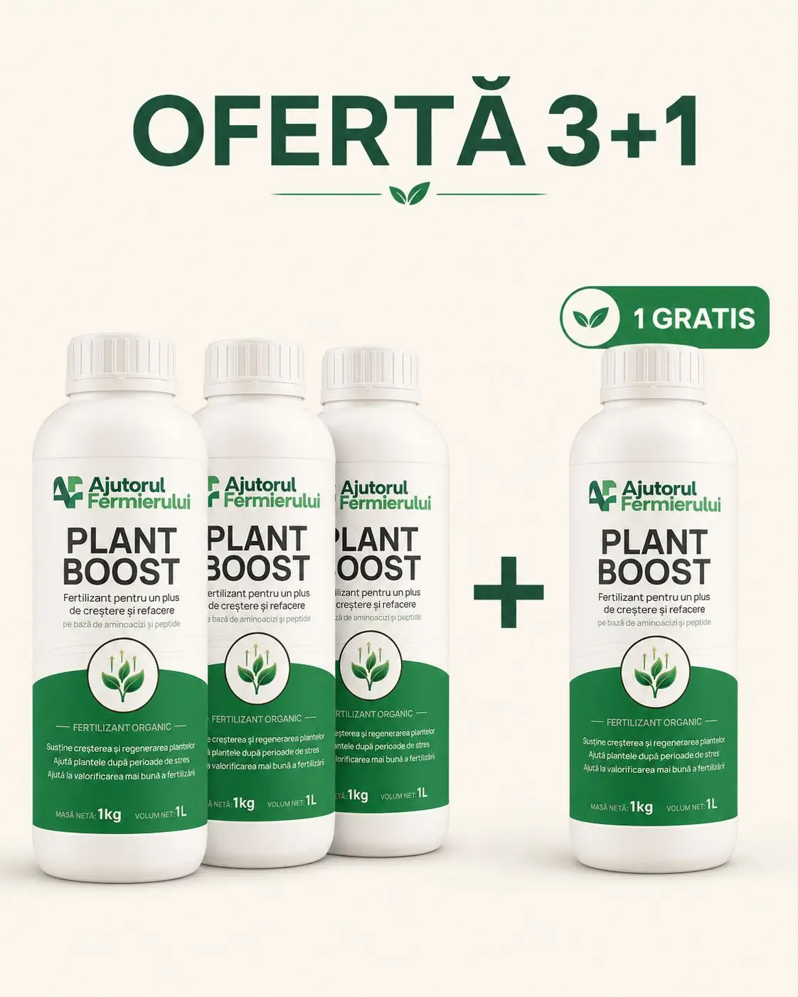 OFERTĂ 3 + 1 GRATUIT - Plant Boost – creștere și refacere pentru plante